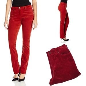 Lauren jean company red velvet straight leg jeans